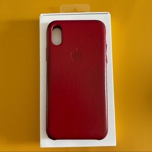 Apple iPhone X Xs Red Authentic Leather Case w/box